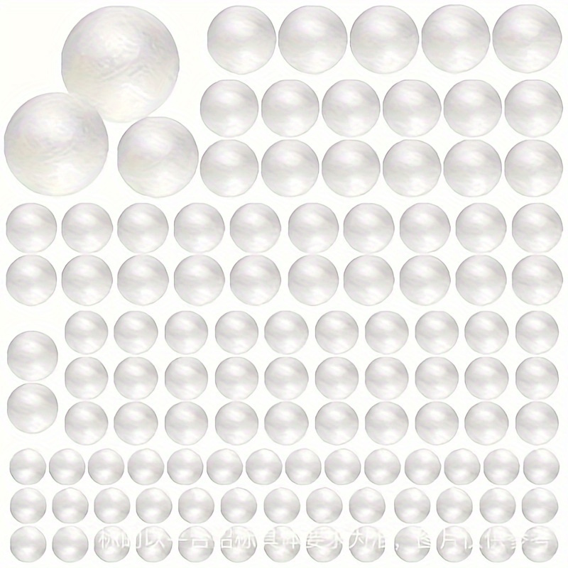 

110pcs 8 Sizes Foam Balls, White Foam Balls For Diy Art, Craft, Home, School Projects, Party Decoration (0.8-3inch/2-8cm) Smooth Foam Balls