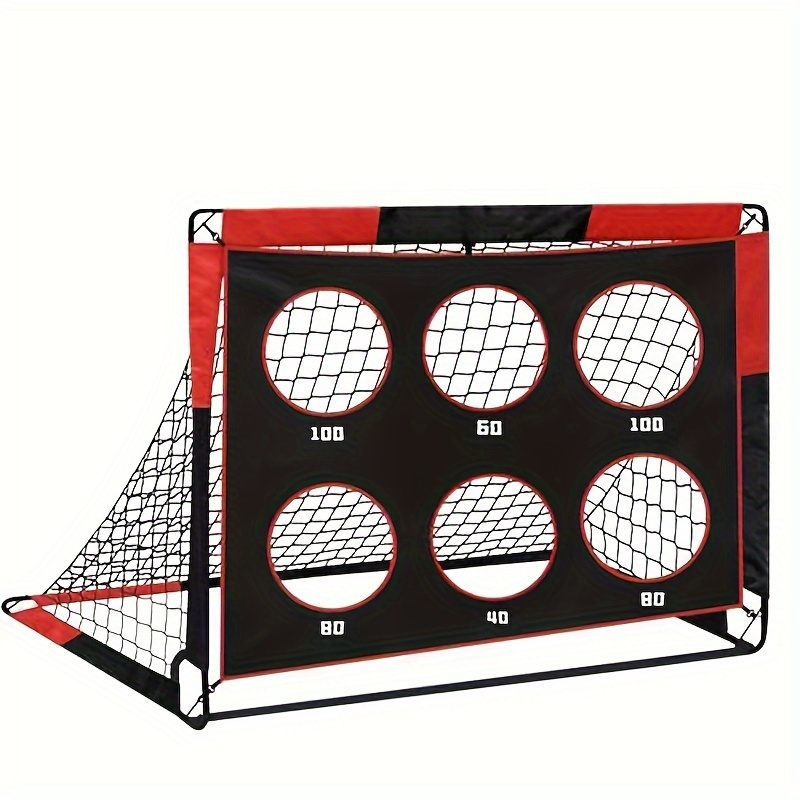 

2-in-1 Portable Soccer Set, 5x4ft - 420d Oxford & Fiberglass Rods With Mesh Storage Bag, Easy Setup For Indoor/outdoor Play, Glass Fiber Rod, 4 Nail Fixed, Shooting , Removable