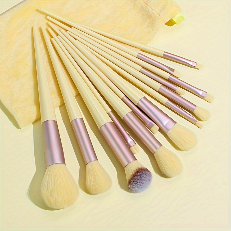 

13pcs/set Makeup Brush Set With Storage Pouch, Blush Face Powder Eyeshadow Cosmetic Brushes Makeup Tool For Beginners&artists, Professional Brushes With Soft Nylon Brush Hair, Multicolor Available