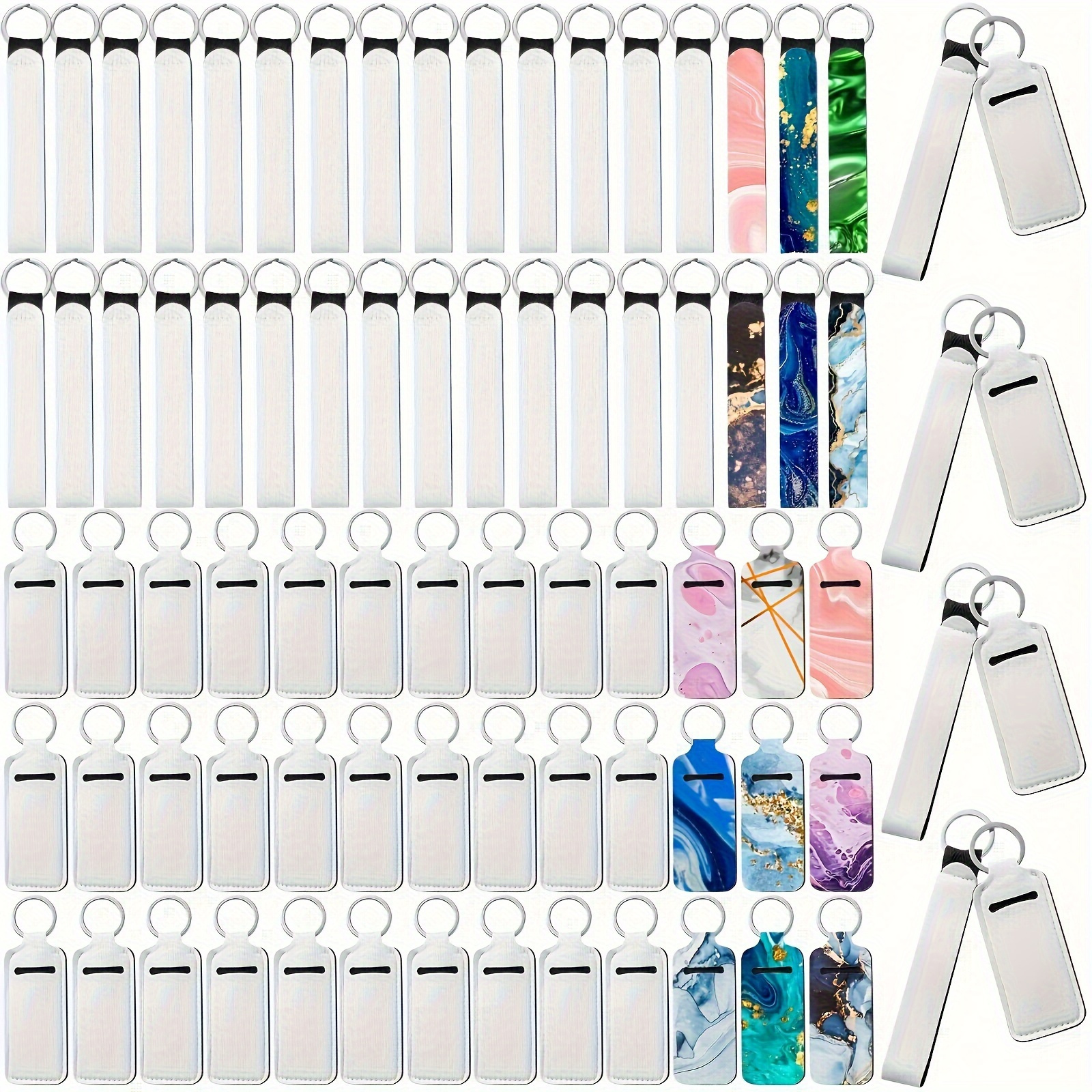 10pcs Sublimation Holder Keychain Blank Neoprene Lipstick Keychain Holder,Temu