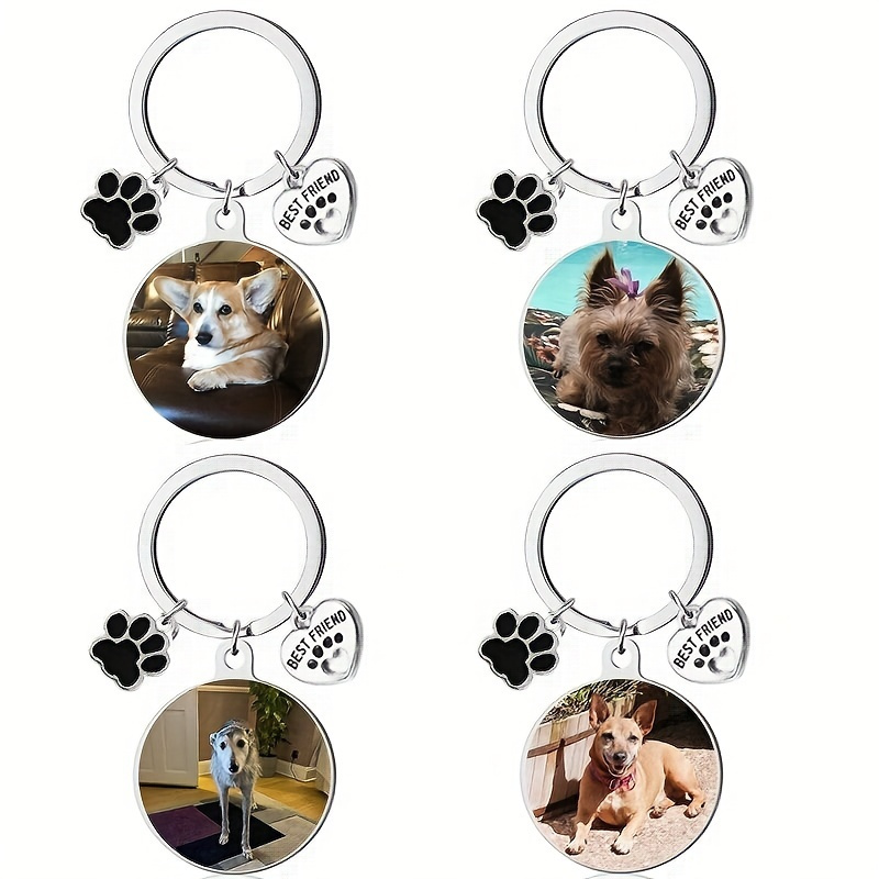 

1pc Custom Picture Photo Keychain Personalized Image Pet Dog Tag Stainless Steel Key Chain Ring Mother's Day Father's Day Valentine's Day Gift (with Gift Box)
