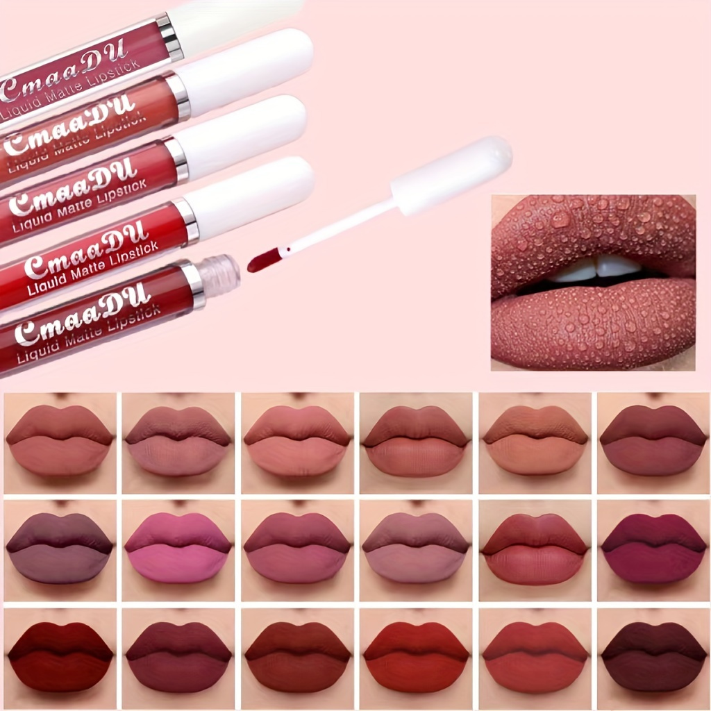 

Matte Liquid Lipstick, Waterproof Non-stick Cup Long Lasting Lip Gloss, Fruit Scented Durable Makeup For Dining, Swimming, Sweatproof Summer Lip Gloss, Lightweight Hydrating Selection