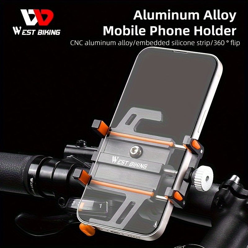 

West Biking Aluminum Alloy Bike Phone Holder: Anti-slip & Scratch Protection For Your Phone