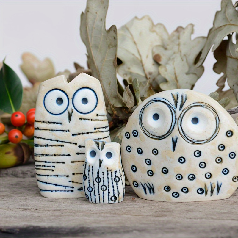 

- Owl Set Statue Art Statue Suitable For , , Desktop Decoration