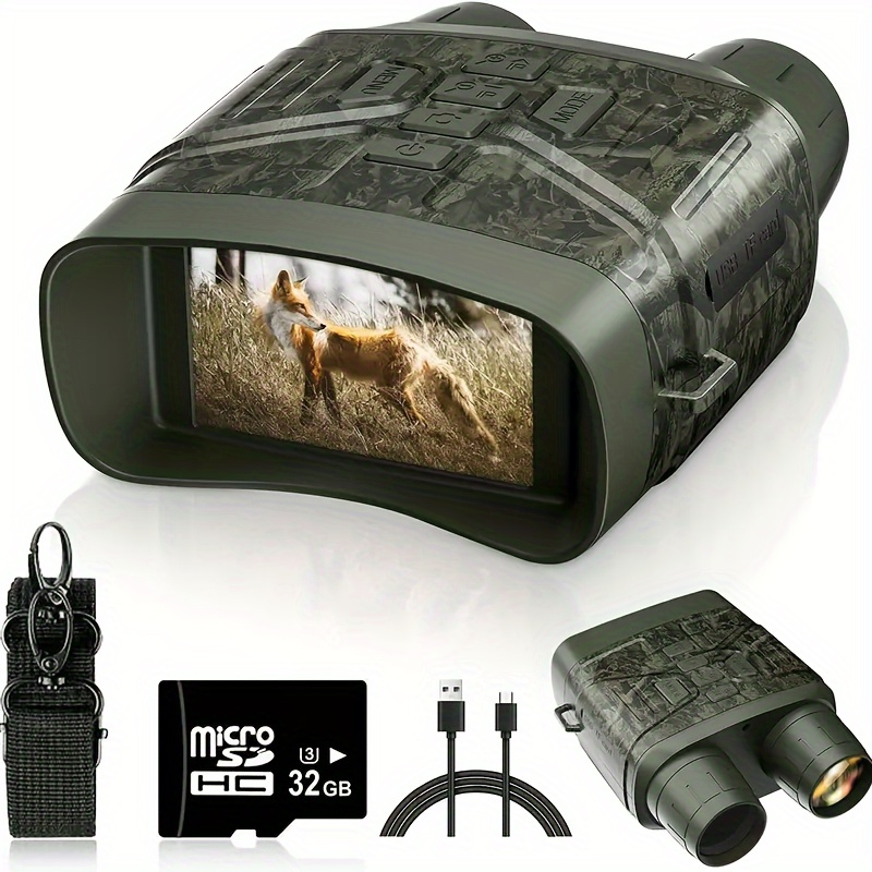 HD 4K night vision binoculars with 32GB memory card and rechargeable battery - the perfect gift for outdoor adventures, birthdays, Halloween, Christmas, Easter, boys and girls!