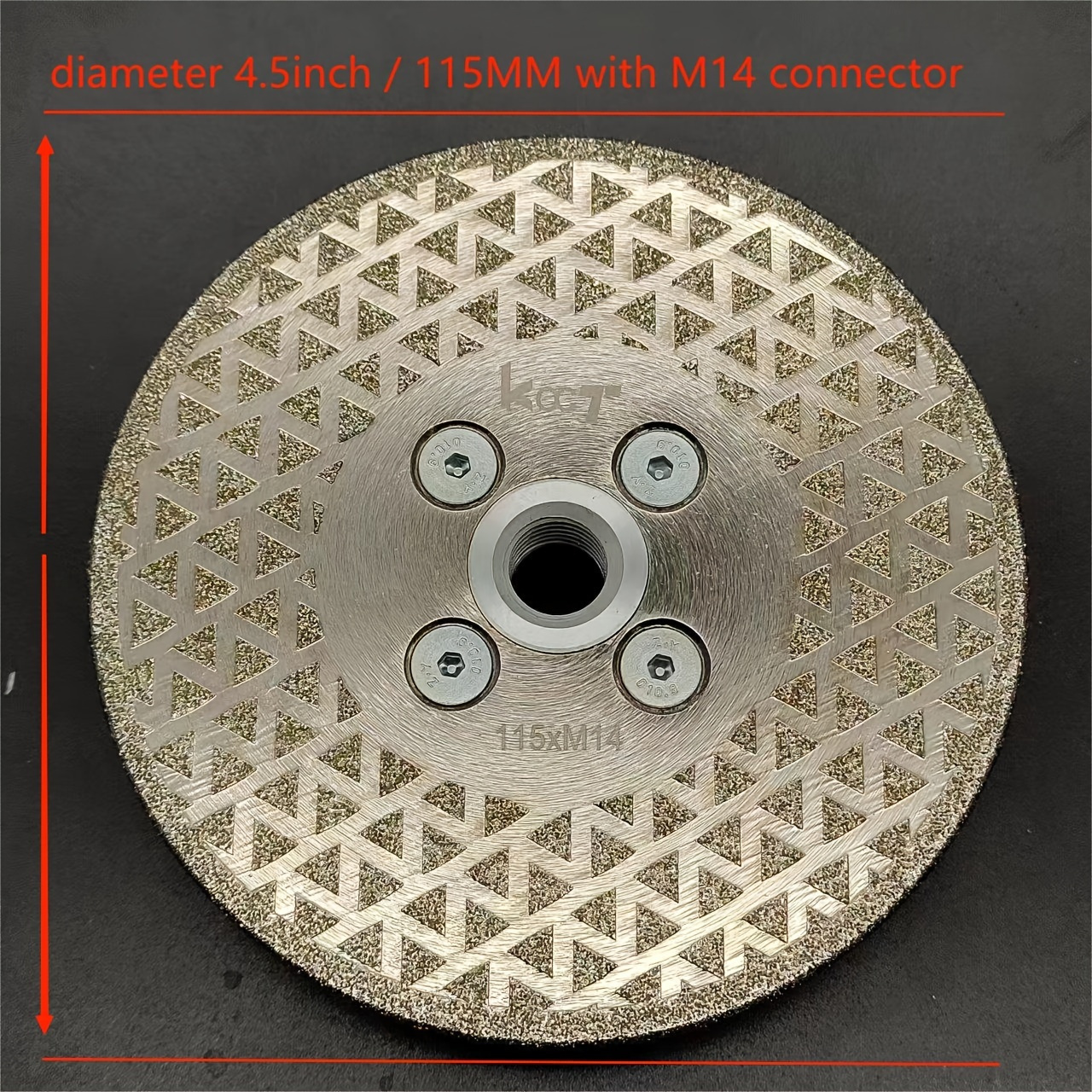 

4.5'/115mm Electroplated Cutting And Grinding Diamond Blade Double Sides Coated M14 Thread Flange Marble Blade