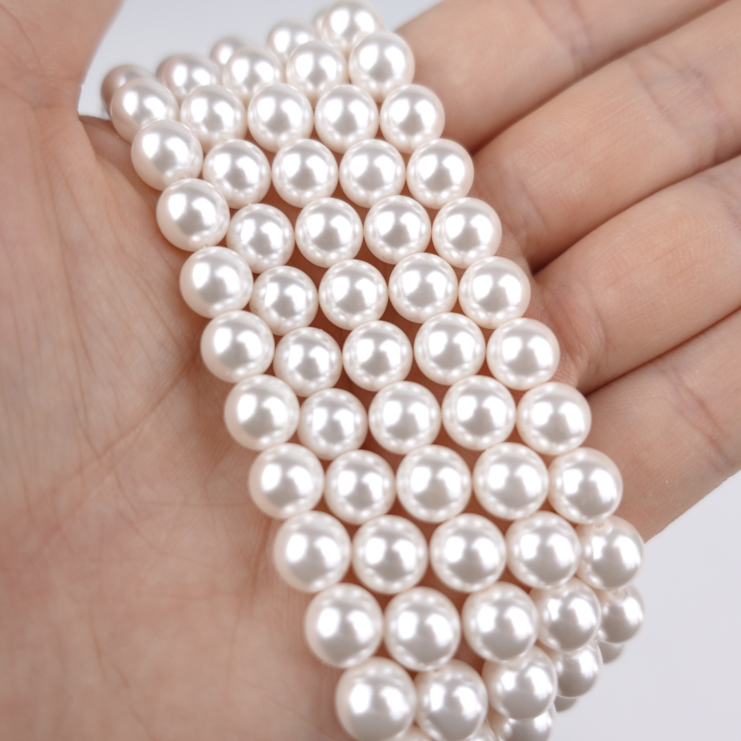 Collares Collar de Perlas de imitación Blancas de 4/6/8/10/14mm, Collar de  Cadena con Cuentas a la Moda for Mujer, joyería de Boda a la Moda Collares