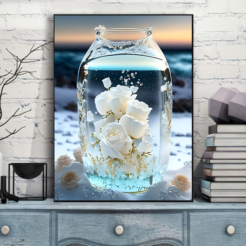 5D Diamond Painting Kits for Teens Lisianthus Flower Blossom Bloom White  White Flower Crafts for Adults Perfect Wall Decor for Home Office Full  diamond frameless 30x40cm : : Home