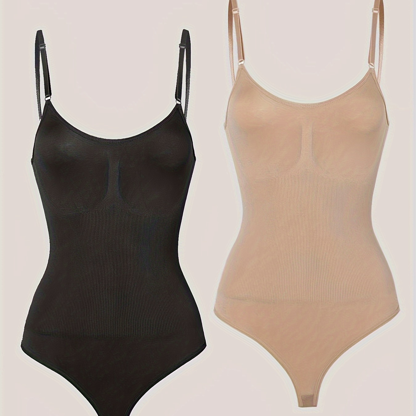 

2pcs Seamless Triangular Bodysuit, Hand Wash Or , Solid Color, Side Detail