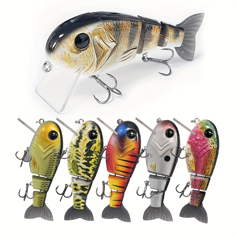 Ximing 4x Fishing Lures Crankbait Realistic Fishing Lure with Triple Hook  Hard Lure Artificial Baits for Carp Salmon Perch Panfish Pike Yellow 