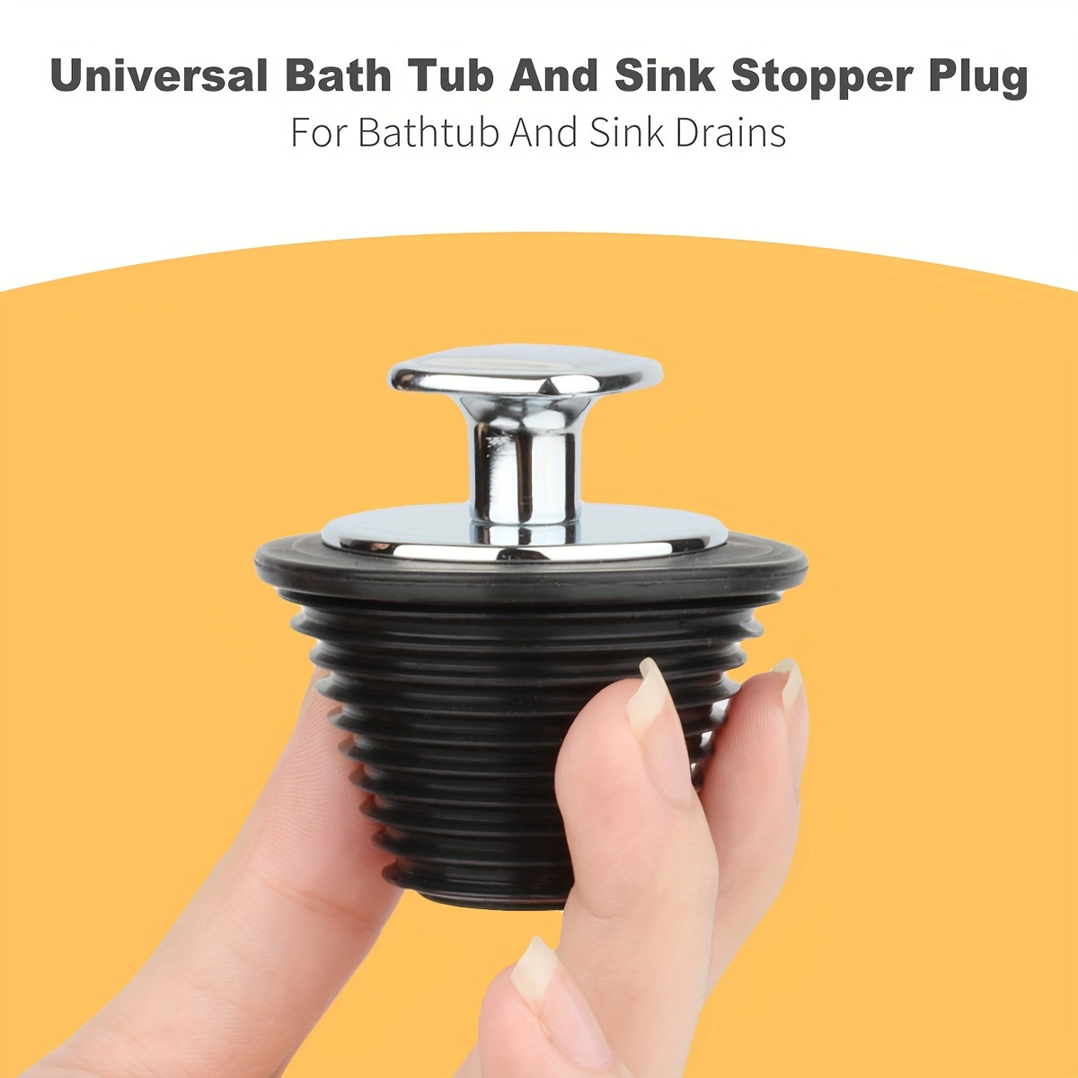 

Silicone Bathtub Drain Stopper Plug - Leak-proof & Temperature Resistant - Universal Fit For Bath And Sink Drains, Non-toxic, Ideal For Outdoor, Bathroom, And Laundry Use - Black