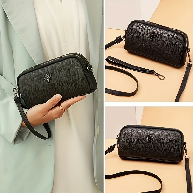 

Women's Fashion Simple Mini Crossbody Bag, Lightweight Clutch, Versatile Single-shoulder Bag With Adjustable Detachable Strap, Multi-compartment Pu Leather Purse(7.28'' X 3.94'' X 1.77'')