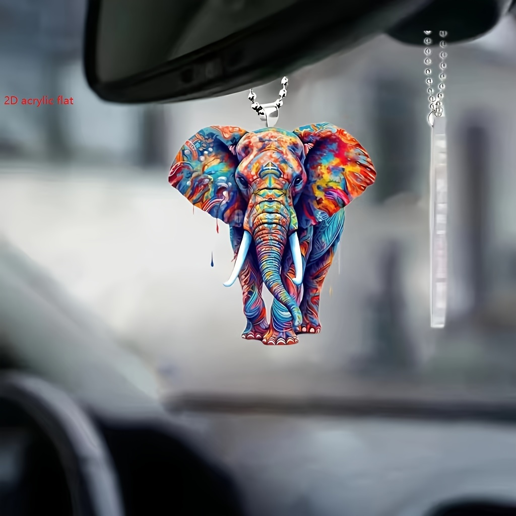 Llavero de elefante, llavero de elefante de ojo malvado de elefante,  llavero de cristal para automóvil para mujer