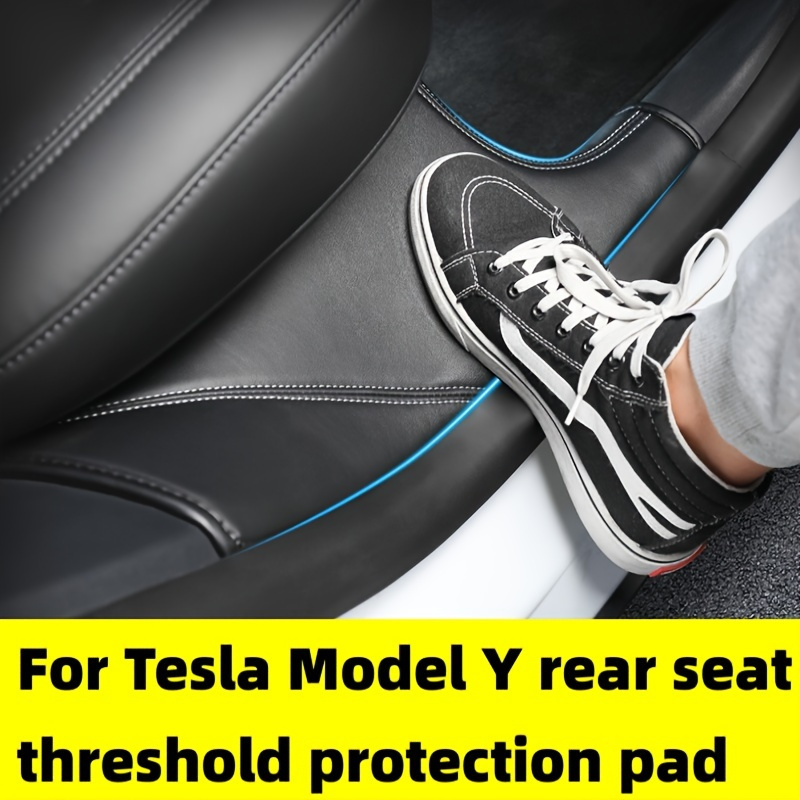 

For Tesla Model Y Rear Seat Protection Pad, Pu Leather, Interior Car Seat Cover, Floor Mat Set, Fits Original Model