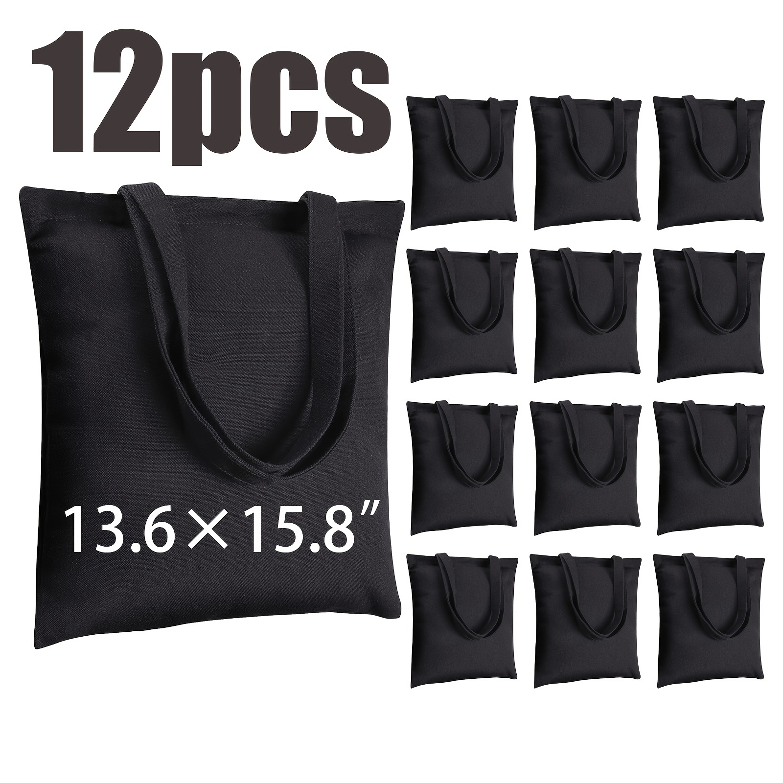 12pcs Sublimation Tote Bags Sublimation Blanks Canvas Bag Bulk Reusable  Heat Transfer Grocery Shopping Cloth Bags