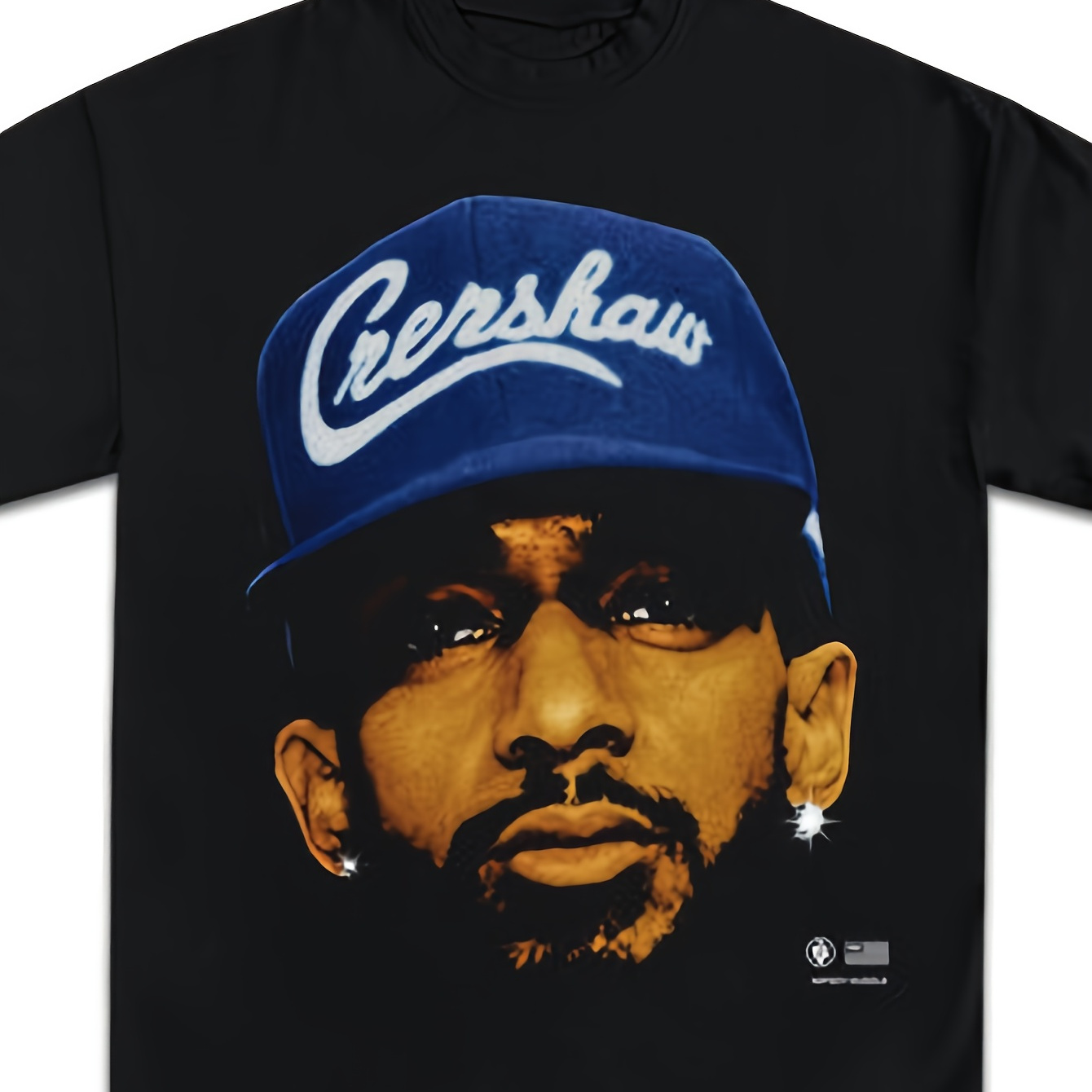

Men's Graphic Cotton Tee - Comfortable Round Neck Short Sleeve T-shirt, Black With Blue And , Casual Casual Attire