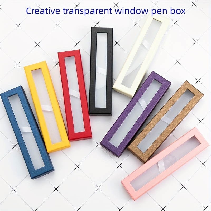 

1pc Paper Creative Transparent Window Pen Box, Suitable For Opening Ceremonies, Gifts, And Opening Promotions