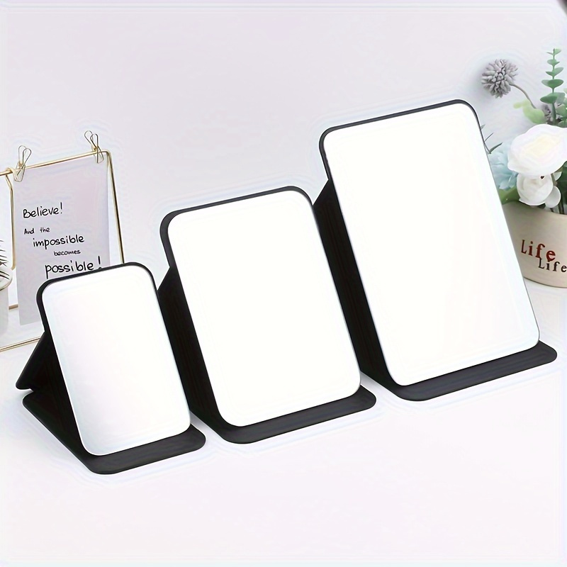 

1pc Portable Folding Makeup Mirror, Carry-on Portable Mirror, Dormitory Dressing Tabletop Mirror, Travel-friendly Cosmetic Mirror With Stand, Compact For Daily Use