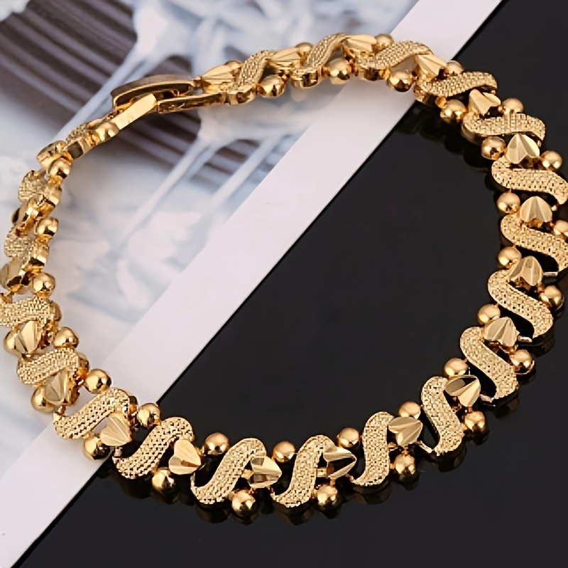 

Luxury Middle Eastern Inspired Women's Bracelet, 18k Gold Plated, Elegant Jewelry For Wedding And Daily Wear, Dupes Luxury Jewelry