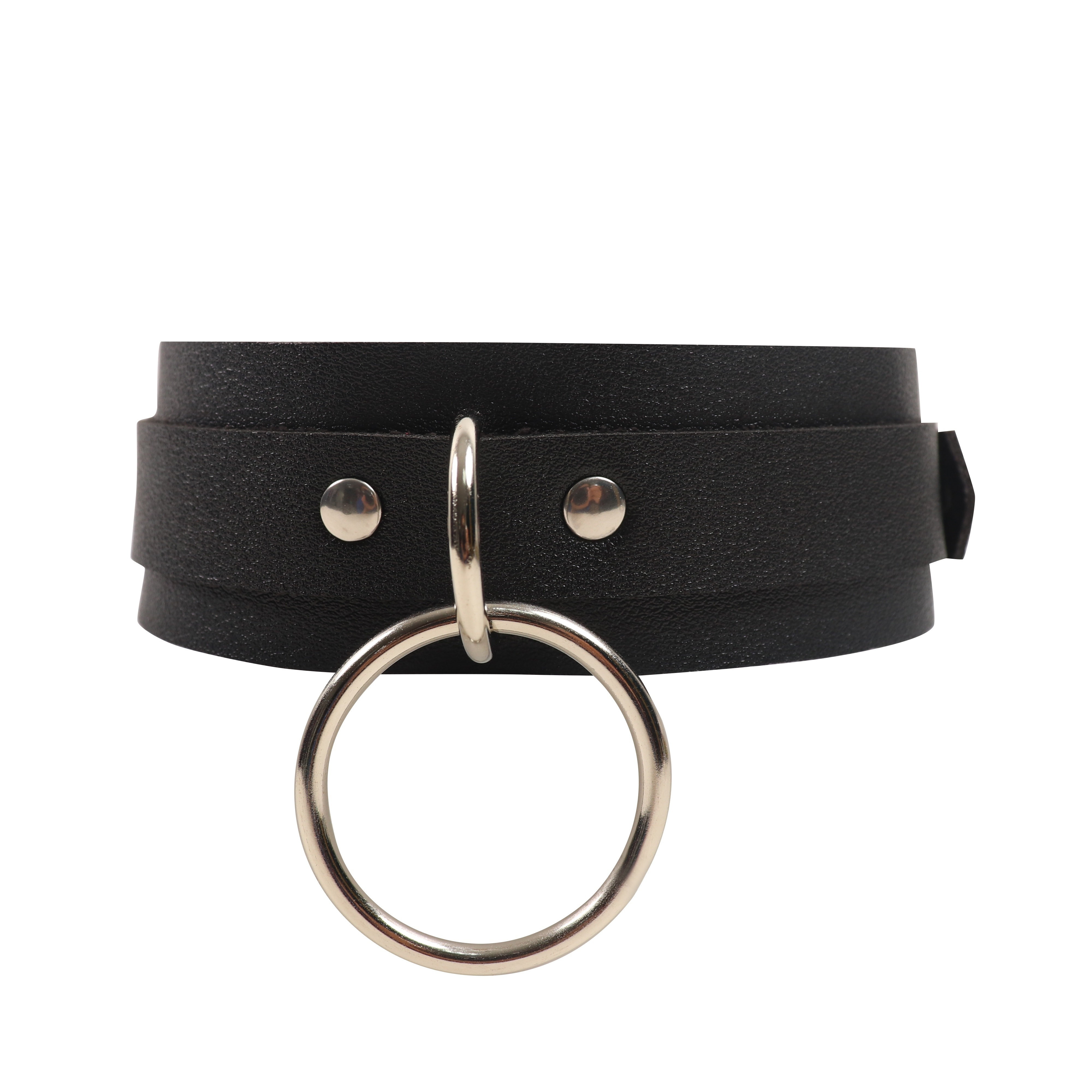 Women's Punk Metal Ring Collar Rock Wide Artificial Leather - Temu  Philippines
