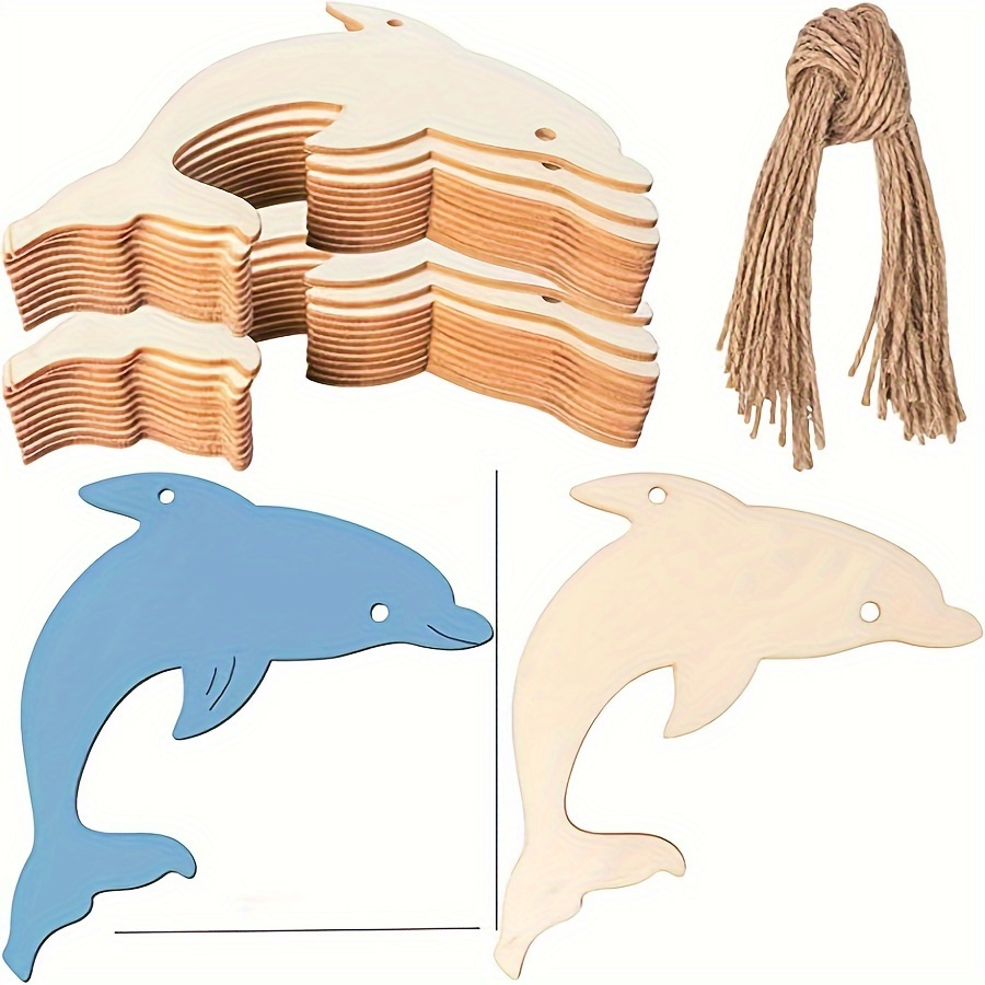 

10 Pieces, Wooden Dolphin Shaped Wooden Pieces Diy Painted Graffiti Crafts, Wooden Pendant Decorations, Holiday Wedding Party Home Decoration, Beach Theme