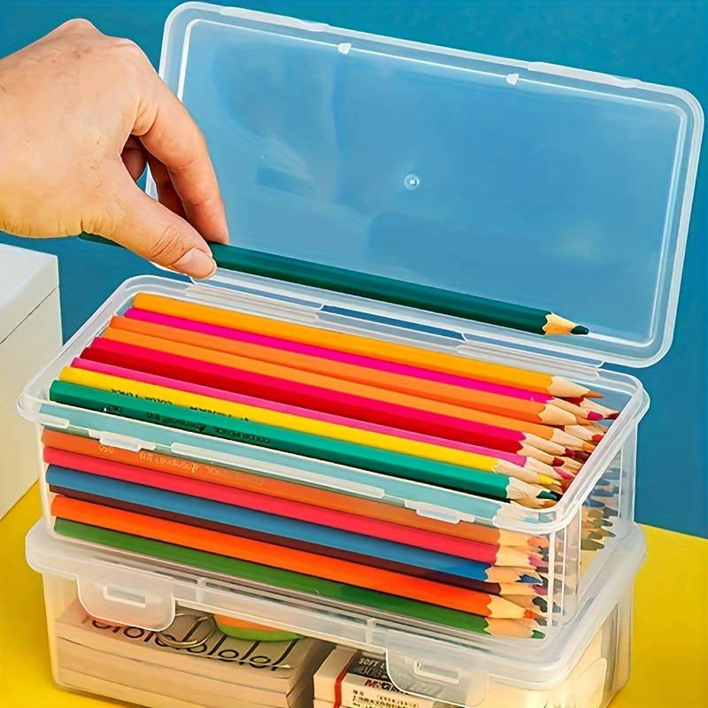 

Storage Box Hinged Lid - For Pens, Pencils & Markers | For School And Organization