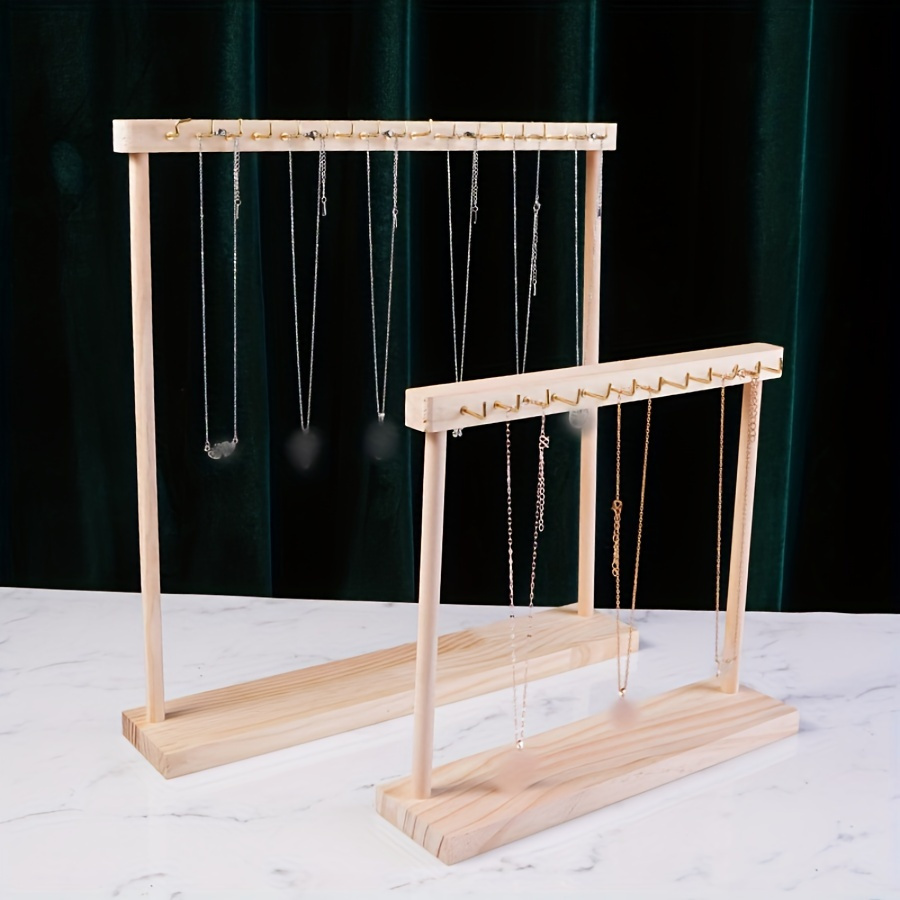 

1pc Wooden Necklace Display Stand - Large Sweater Chain Hanger - Necklace Jewelry Display Stand, Ideal Choice For Gifts