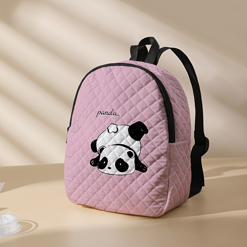 

Cartoon Panda Pattern Print Backpack, Casual Sewn Small Backpack Storage Bag, Outdoor Leisure Backpack, Lightweight Travel Backpack, Campus Travel Camping Backpack