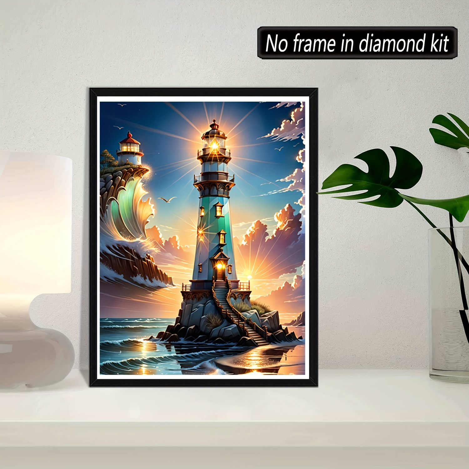 

Lighthouse Waterfront Diamond Art Painting Kit, 5d Diamond Painting Kit For Beginners, Diy Painting Pictures With Full Diamond Diamond Dots For Home Wall Art Deco. Frameless (30x40cm/11.8x15.7inch)