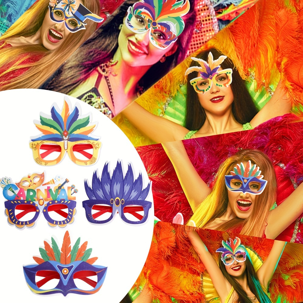 4pcs Gafas Carnaval Mexicano Decoración Maquillaje - Temu Chile