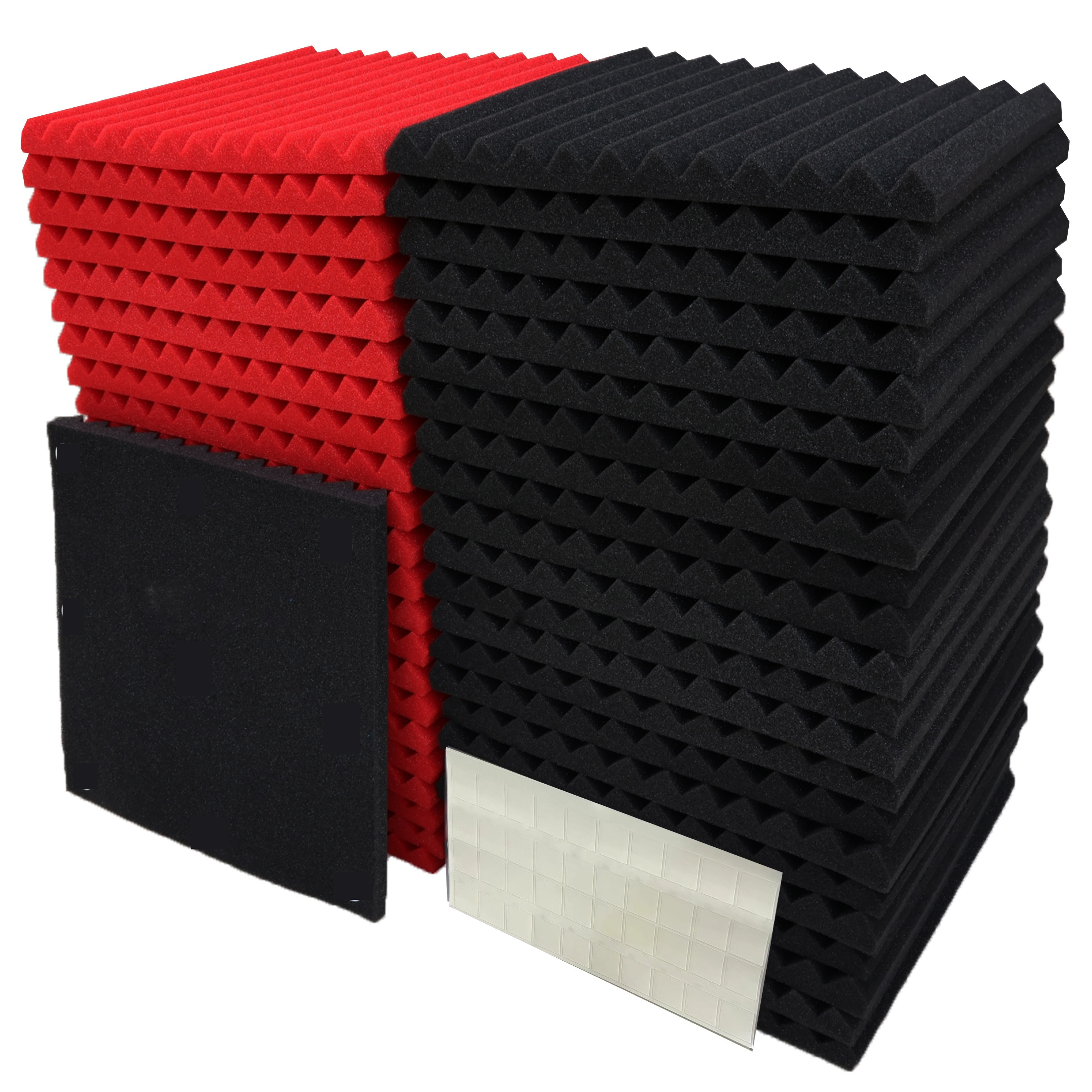 

50pcs Black Red 30cm X 30cm X 2.5cm Foam Acoustic Wedge Studio Foam Sound Absorbing Wall Plate (50pcs Black Red) Musical Instruments··· Recording Sound Insulation Materials Eid Al-adha Mubarak