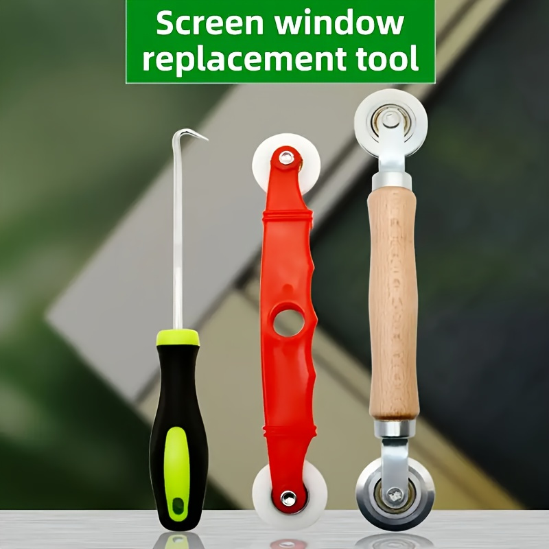 

3pcs Screen Repair Kit - Easy Install For Doors & Windows, Durable Silicone Tools For Seamless Fixes