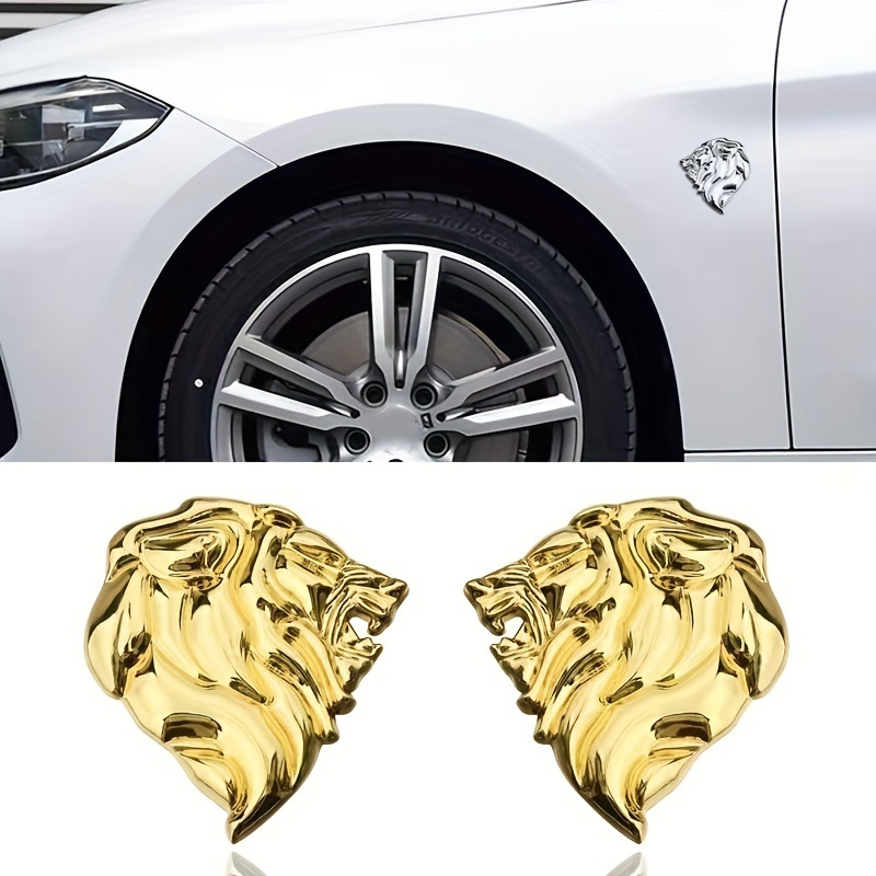 

Universal Lion Head Car Body Sticker, Modification For Car Metal Logo, Tail Label And Side Label