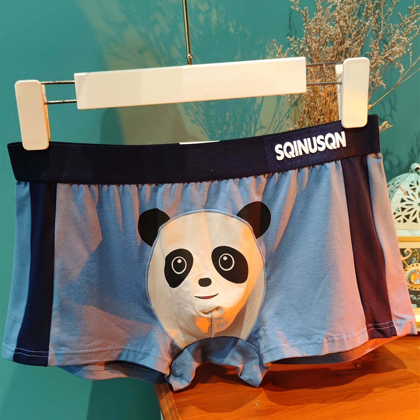 1pc Men s Fashion Panda Print Antibacterial Crotch Breathable Comfy Quick Drying Boxer Briefs Shorts Men s Underwear