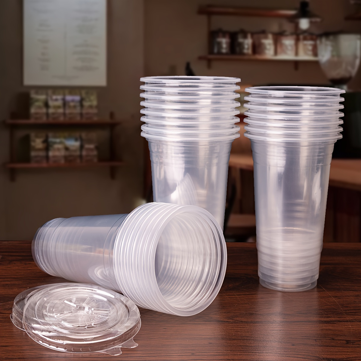 Plastic Cups With Lids And Straws Disposable Cups For Iced - Temu