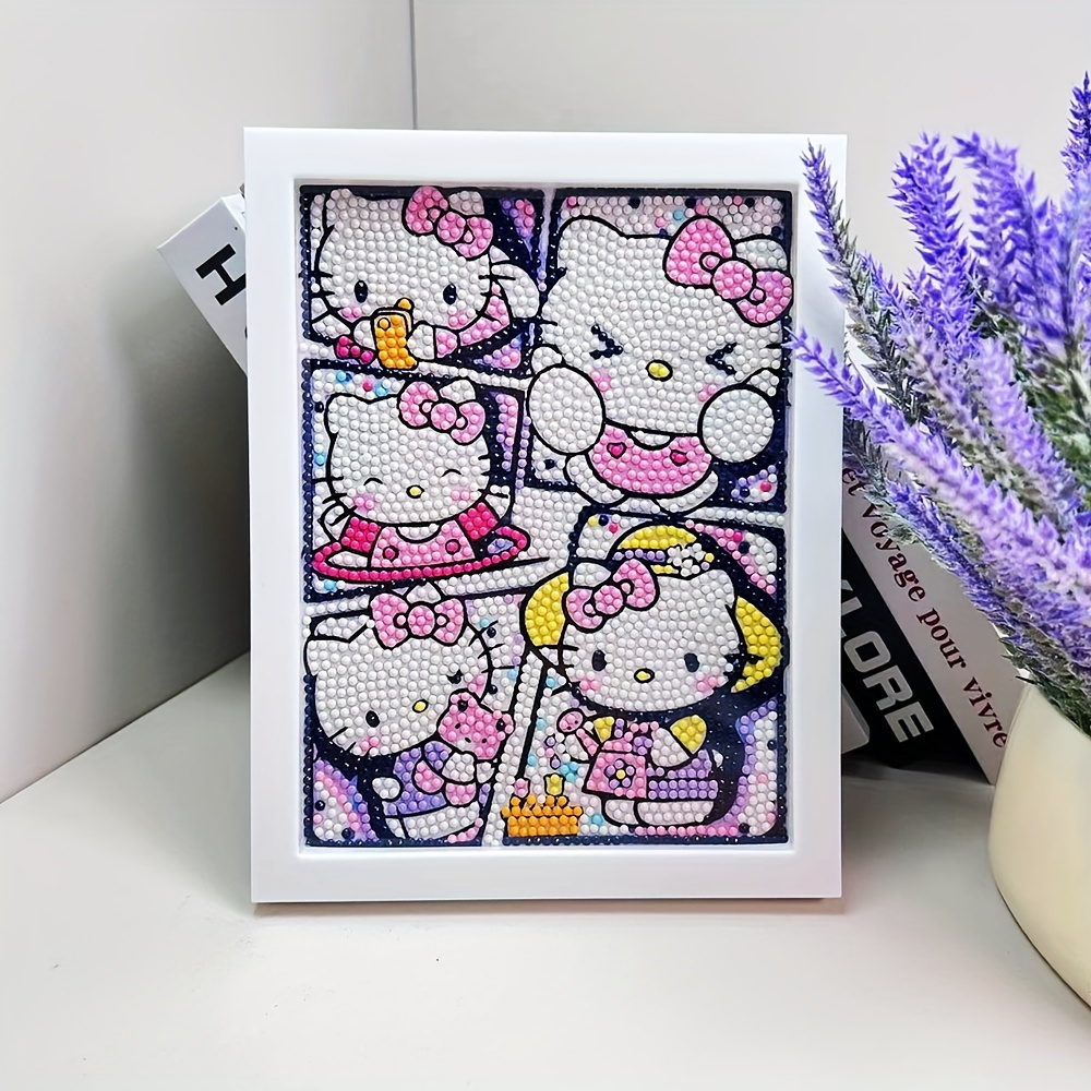 Hello Kitty Diamond Painting Kits With Frame 5d Diy - Temu United