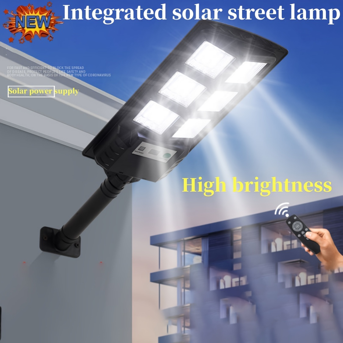 

1pc Led Solar Induction Street Light Outdoor Waterproof Led For Garden Wall Adjustable Angle Solar Lamp Light Up Your Road And Save Energy