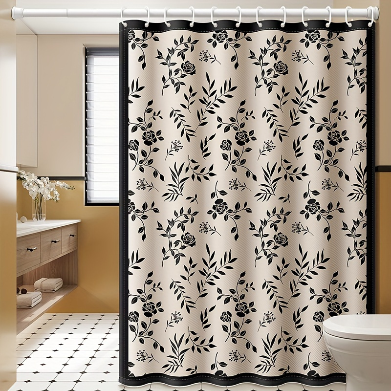 

Shower Curtain With Hooks - Waterproof, Polyester Bathroom Decor, Machine Washable Bathroom Decor And Accessories