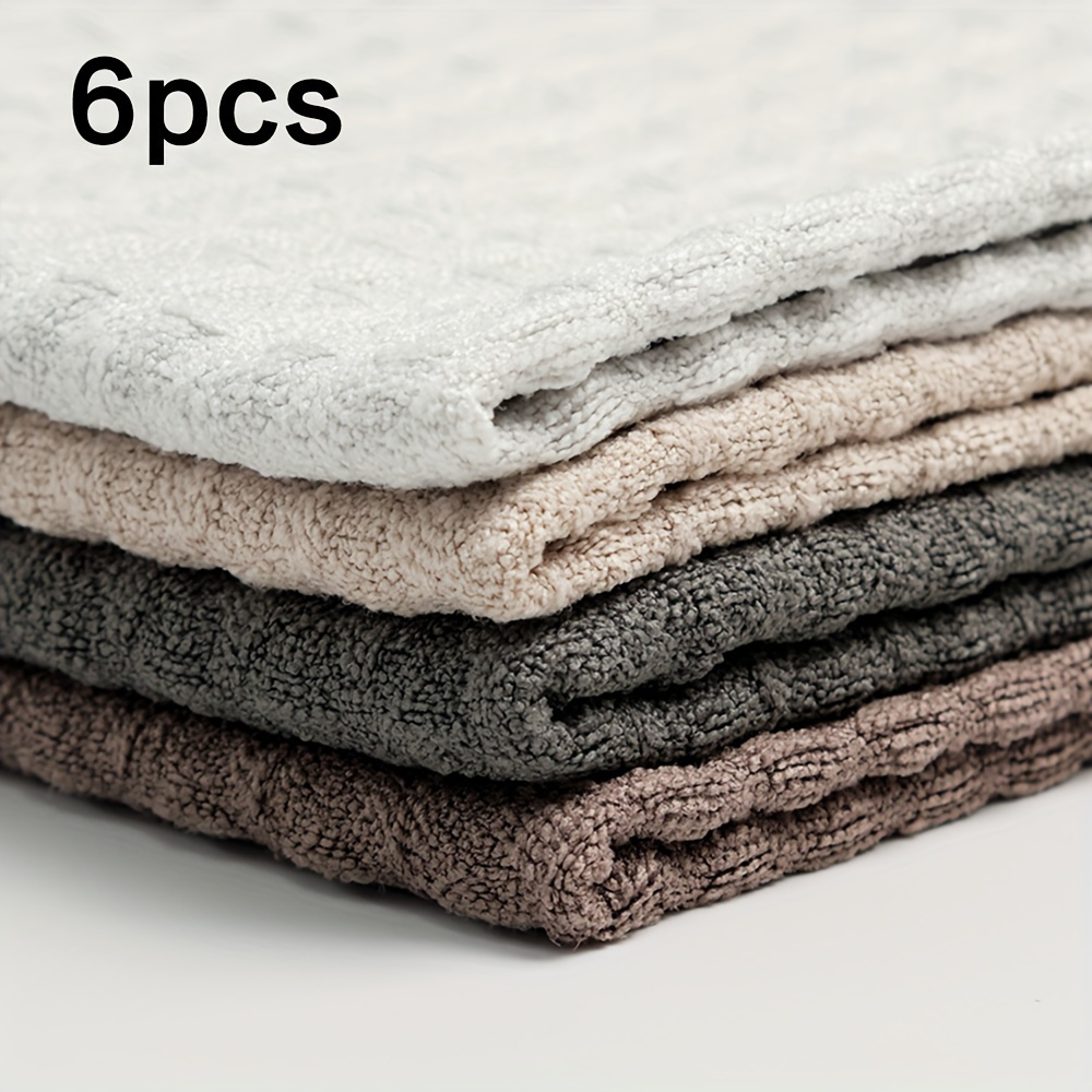 

6pcs Italian Espresso Machine Cleaning Towels - Waffle Weave, Absorbent & With Hanging Loop For Kitchen And Dining