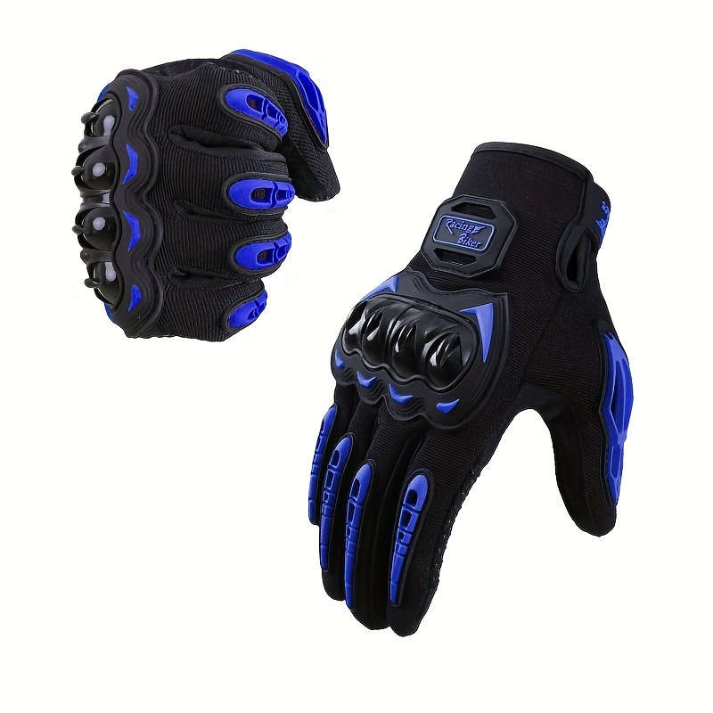 

Touchscreen-compatible Knitted Polyester Riding Gloves With Hard Shell Protection And Hook & Loop Closure For Spring And Summer