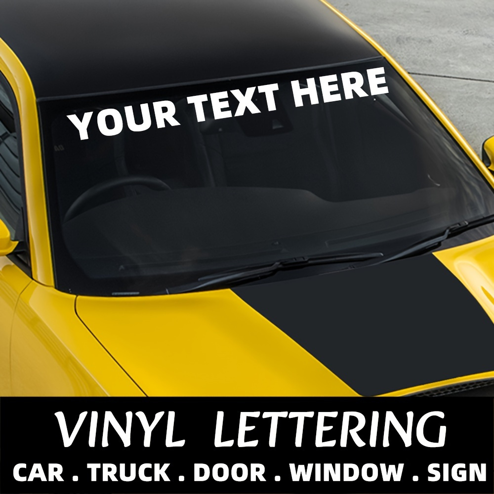 

1pc Custom Vinyl Lettering 3in Windshield Decals (make Your Own Text) For Car, Truck, Pickup Truck, Van, Suv, Sedan