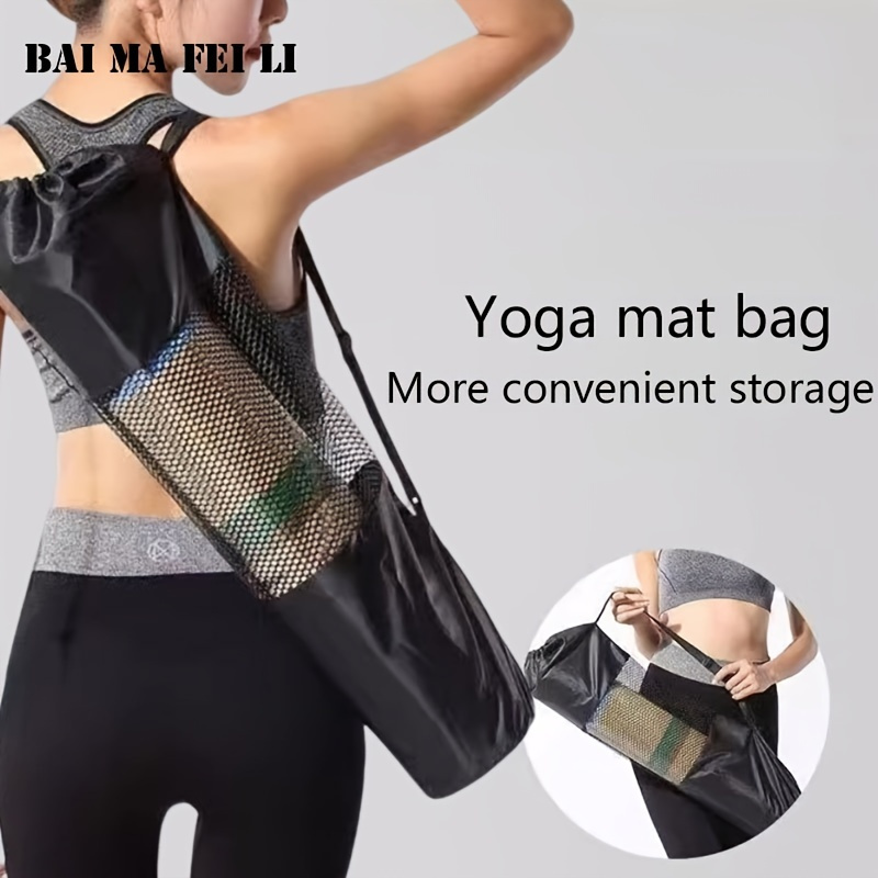 

1pc Yoga Mat Storage Bag, Breathable Drawstring Mesh Bag,