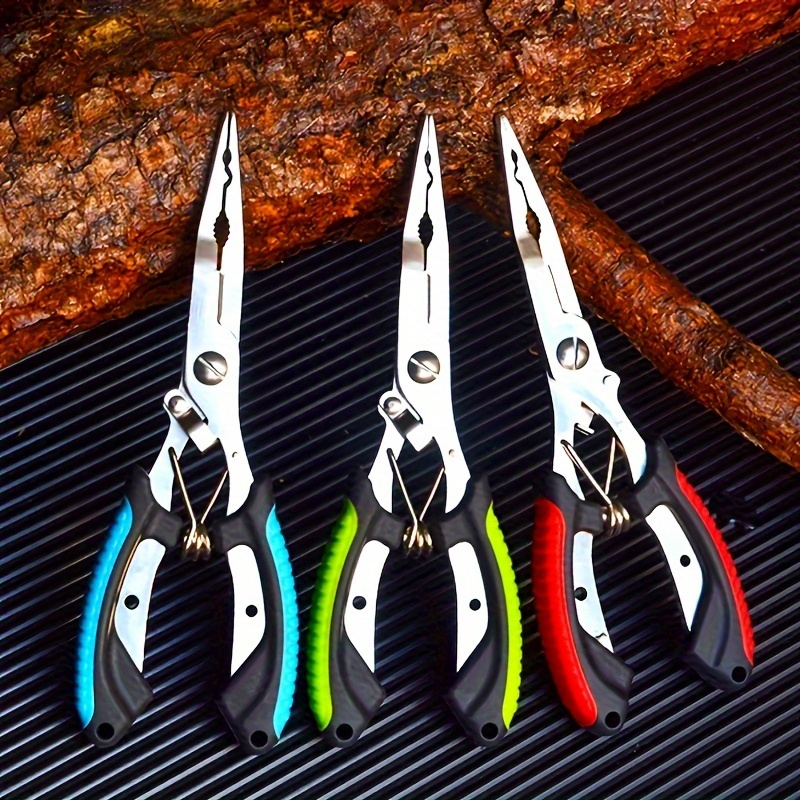 

Multi-functional Stainless Steel Fishing Pliers With Non-slip Handle And Line Cutter - Perfect For Lures, Hooks, And Tying Wire - Essential Fishing Accessories