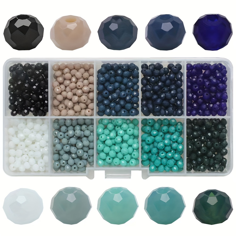 

Glass Beads For Making – 4mm Flat Round Beads In 10 Compartments – Earrings, Bracelets, Necklaces – 1000 Pieces – Assorted Colors