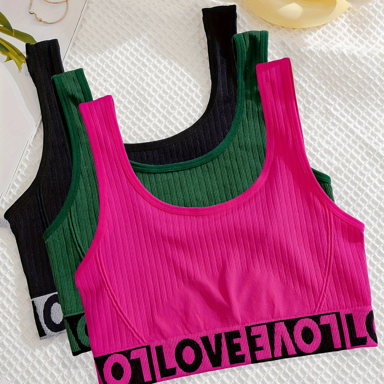 Letter Print Sports Bras Comfy Breathable Running Workout - Temu