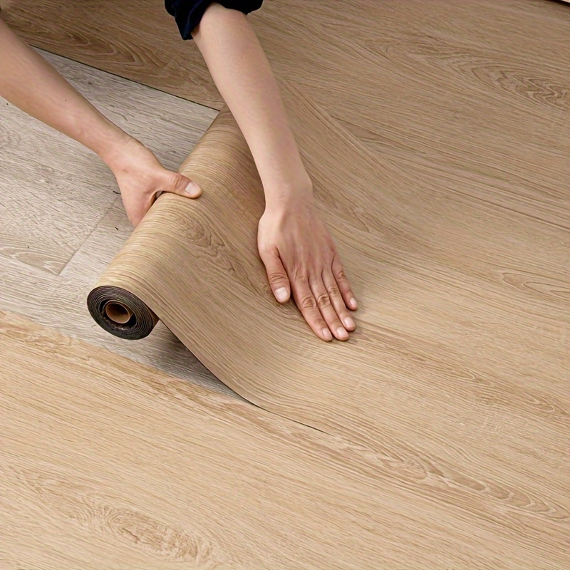 

1 Roll Diy 3d Vintage Wood Grain Self-adhesive Anti-slip Floor Sticker, Waterproof Wallpaper, That Off And , Traceless Sxp Wallpaper That , Oil-proof Kitchen , Home Decoration And Furniture Renovation