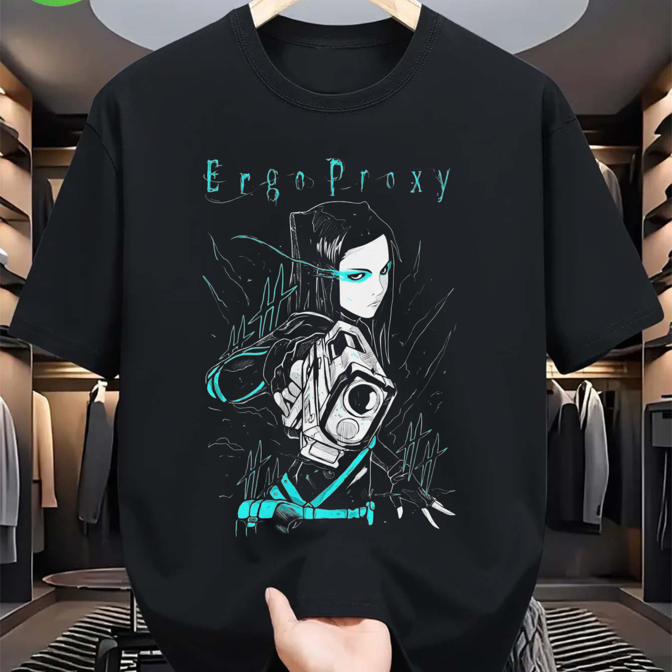 casual black tee featuring ergo proxy design perfect anime - Temu Oman