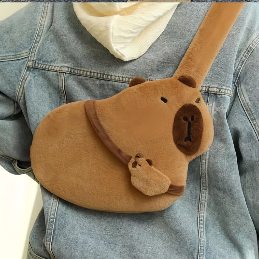 

Cute Cartoon Capybara Plush Chest Bag, Versatile Shoulder Bag, Cartoon Anime Crossbody Bag