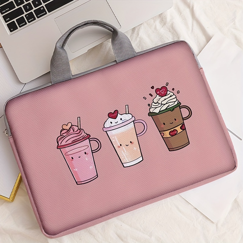 

2 Styles, Coffee Pattern Printed Laptop Bag, Soft Laptop Fabric Cover Suitable For 14 Inch Laptop Soft Cover, Laptop Cover, Tablet Cover, Laptop Zipper Cover, Fixed Laptop Bag