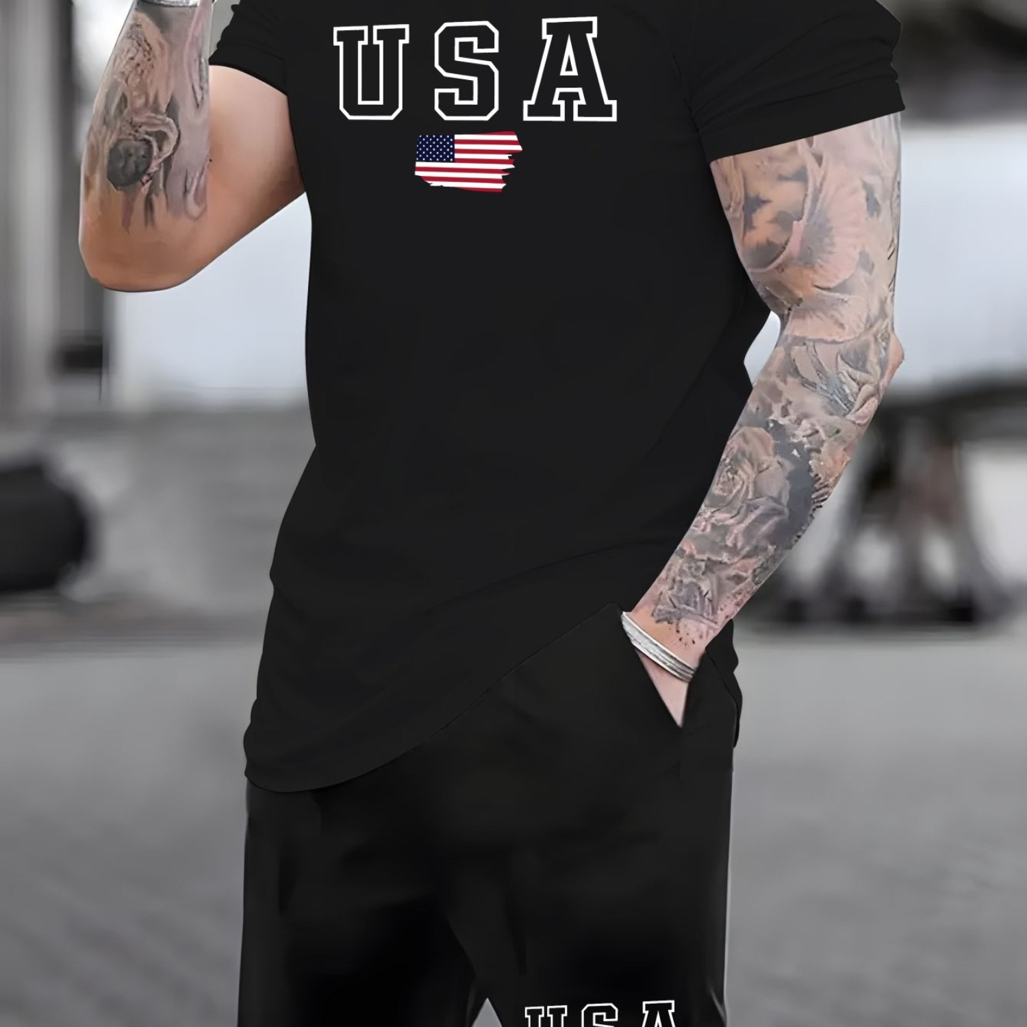 

Men's Casual Sports Top - Fashionable American Printed Short Sleeved T-shirt, Comfortable And Fitted